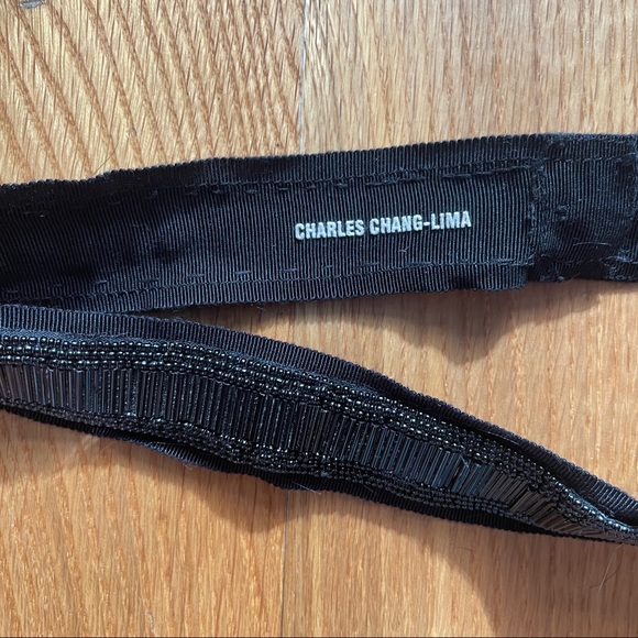 Charles Chang-Lima Black Beaded and Ribbon Belt - Picture 2 of 8